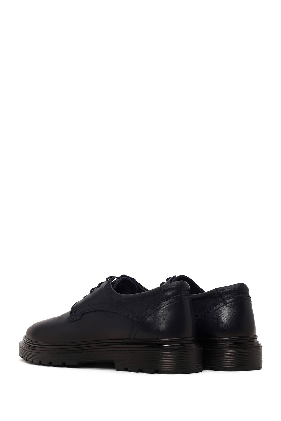 Derimod Fly Male Navy Blue Lace-Up Thick-Soled Leather Casual Shoes