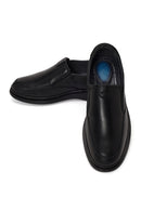 Male Black Leather Comfort Loafer | Derimod