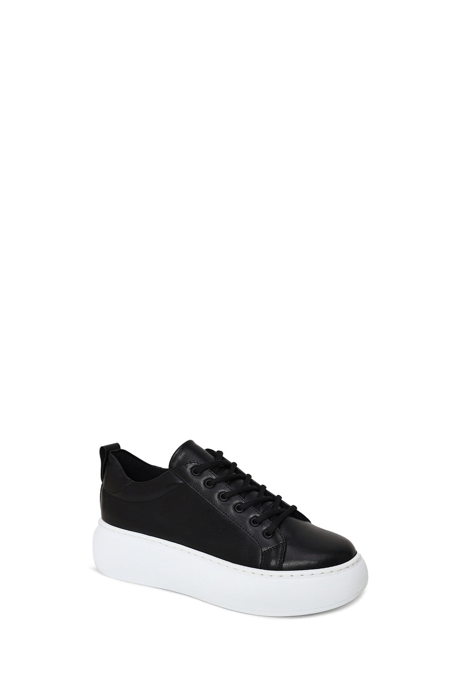 Kadın Siyah Bağcıklı Kalın Tabanlı Sneaker