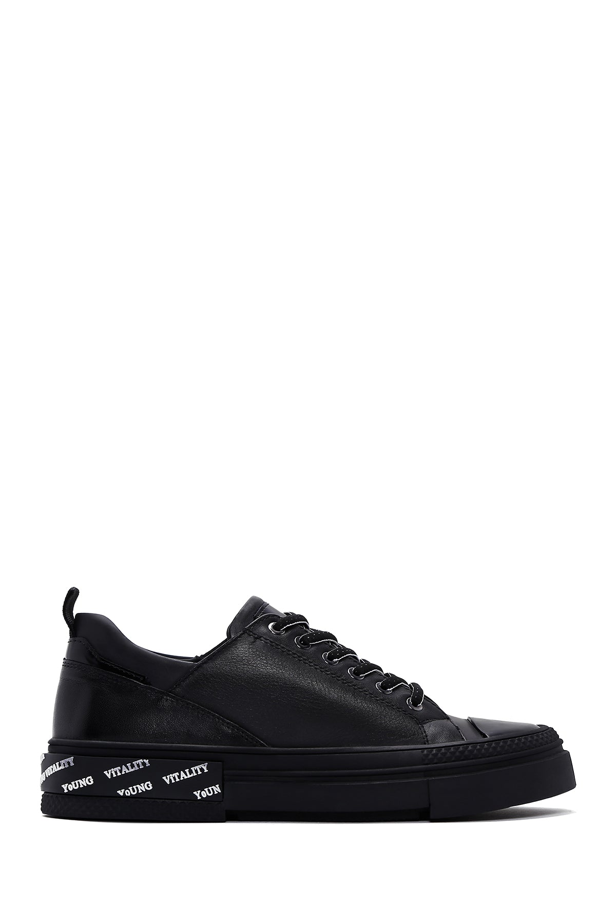 Men's Black Leather Sneaker 23WFD622018 | Derimod