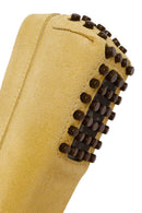 Women's Yellow Suede Leather Loafer | Derimod