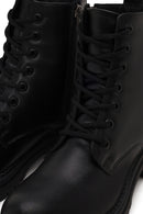 Woman Black Zip Closure Combat Boots | Derimod