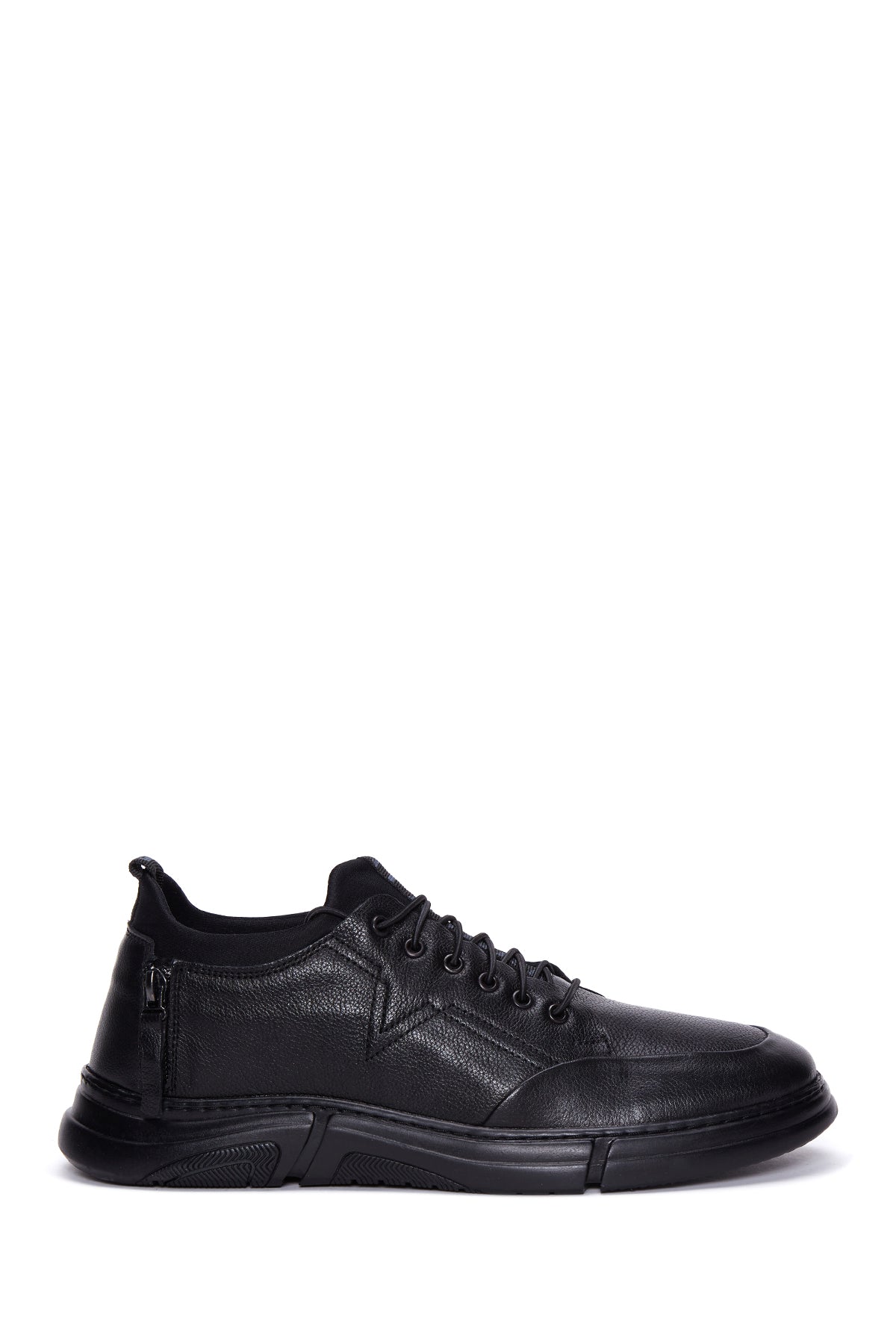 Men's Black Leather Sneaker 22WFD686218 | Derimod