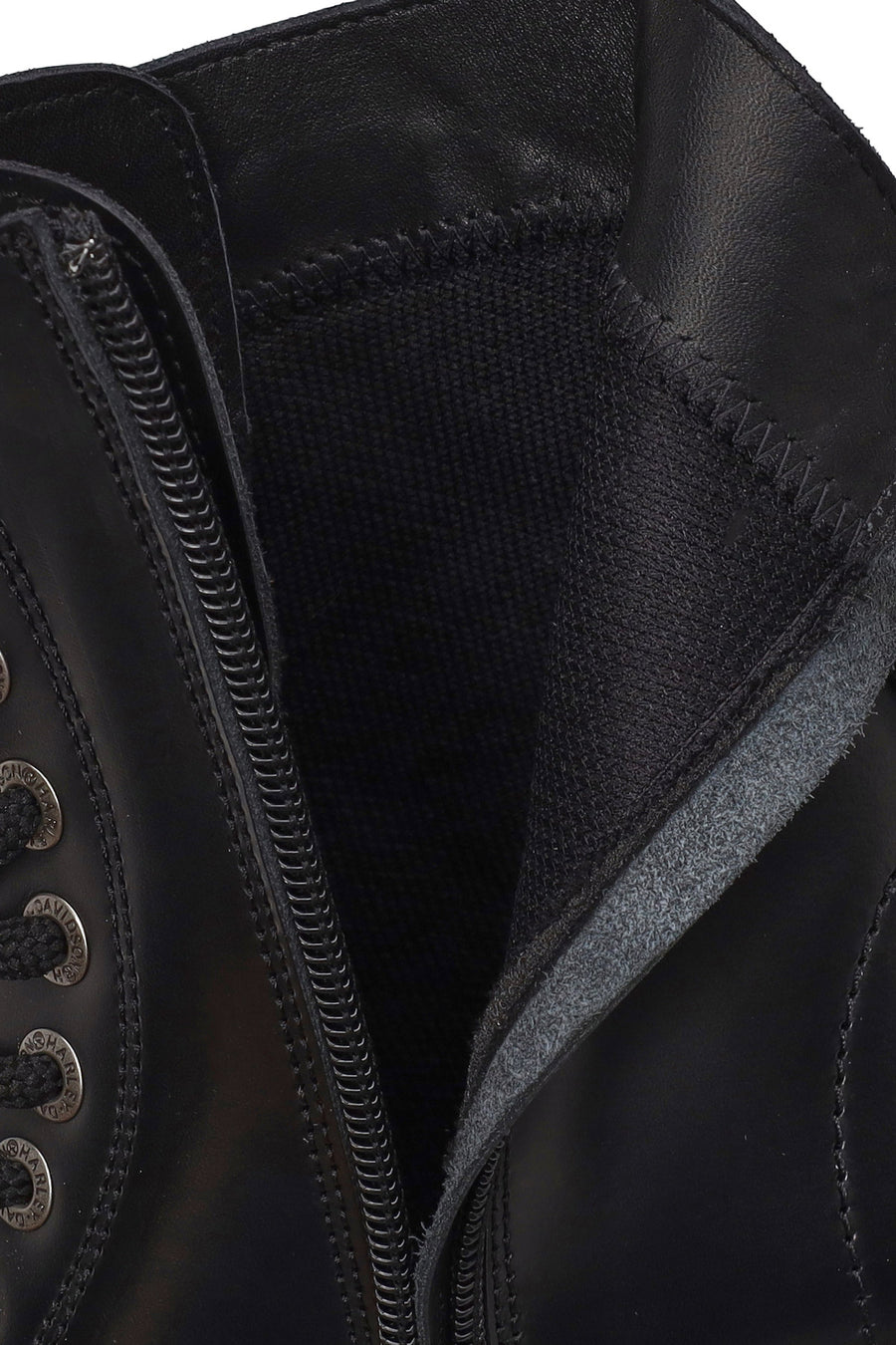 Harley Davidson Woman Black Cree Zip Closure Leather Combat Boots