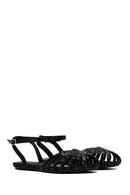 Women's Black Ankle Strap Stone Sandals | Derimod