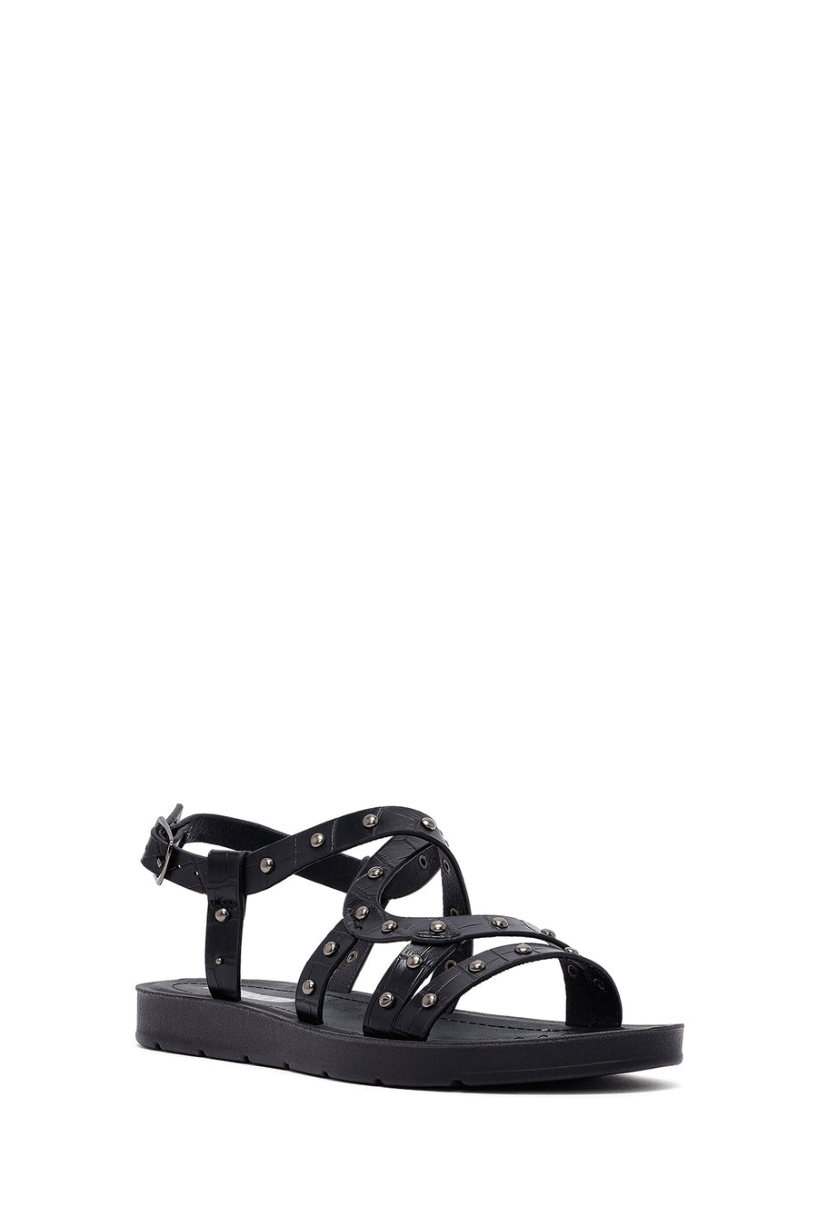 Women's Black Crocodile Sandals