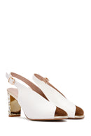 Women's White Thick Heeled Sandals | Derimod