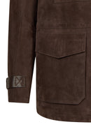 Torres Male Brown Mandarin Collar Suede Coat | Derimod