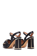 Women's Black Thick Heeled Sandals | Derimod