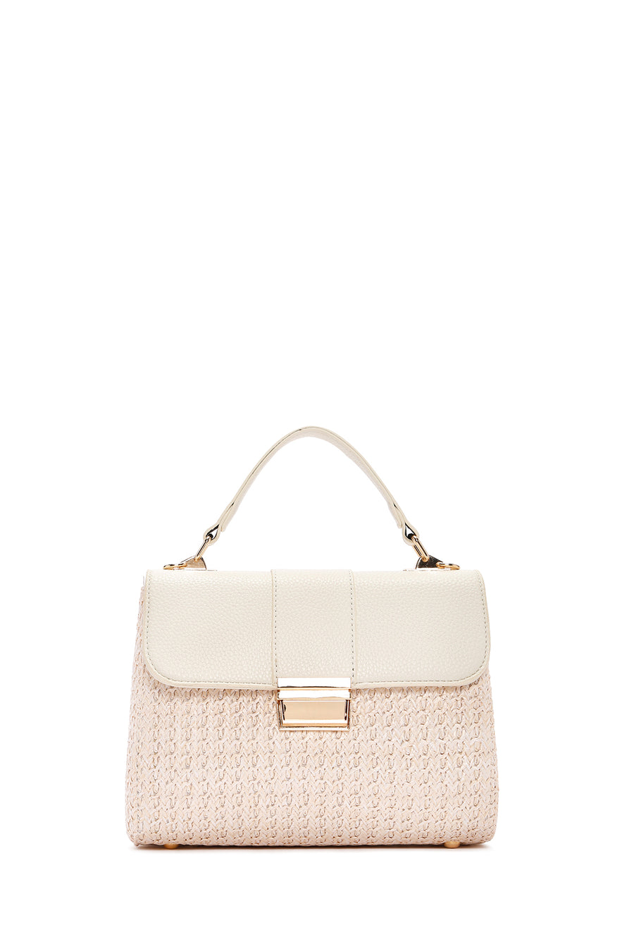 Women's Beige Long Strap Straw Shoulder Bag
