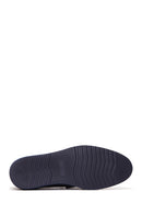 Erkek Lacivert Deri Baskılı Casual Loafer | Derimod