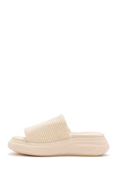 Women's Beige Fabric Slippers | Derimod