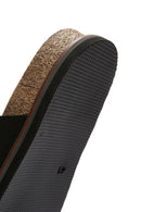 Men's Black Nubuck Leather Slippers | Derimod