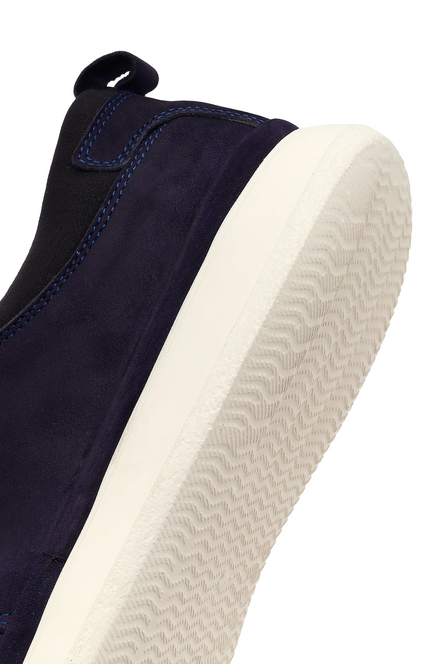 Men's Navy Blue Lace-Up Chunky Sole Nubuck Leather Casual Shoes