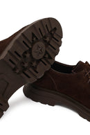 Woman Brown Lace-up Suede Masculine Shoes | Derimod