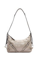 Women's Beige Metal Detailed Shoulder Bag | Derimod