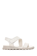 Women's Beige Ankle Strap Leather Sandals | Derimod