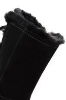 Women's Black Zippered Suede Boots | Derimod