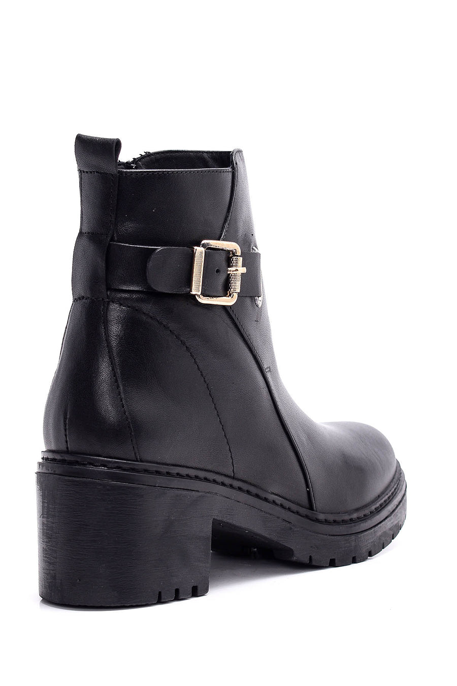 Women's Buckle Leather Boots