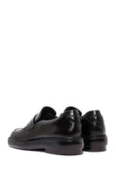 Women's Black Leather Masculine Loafer | Derimod