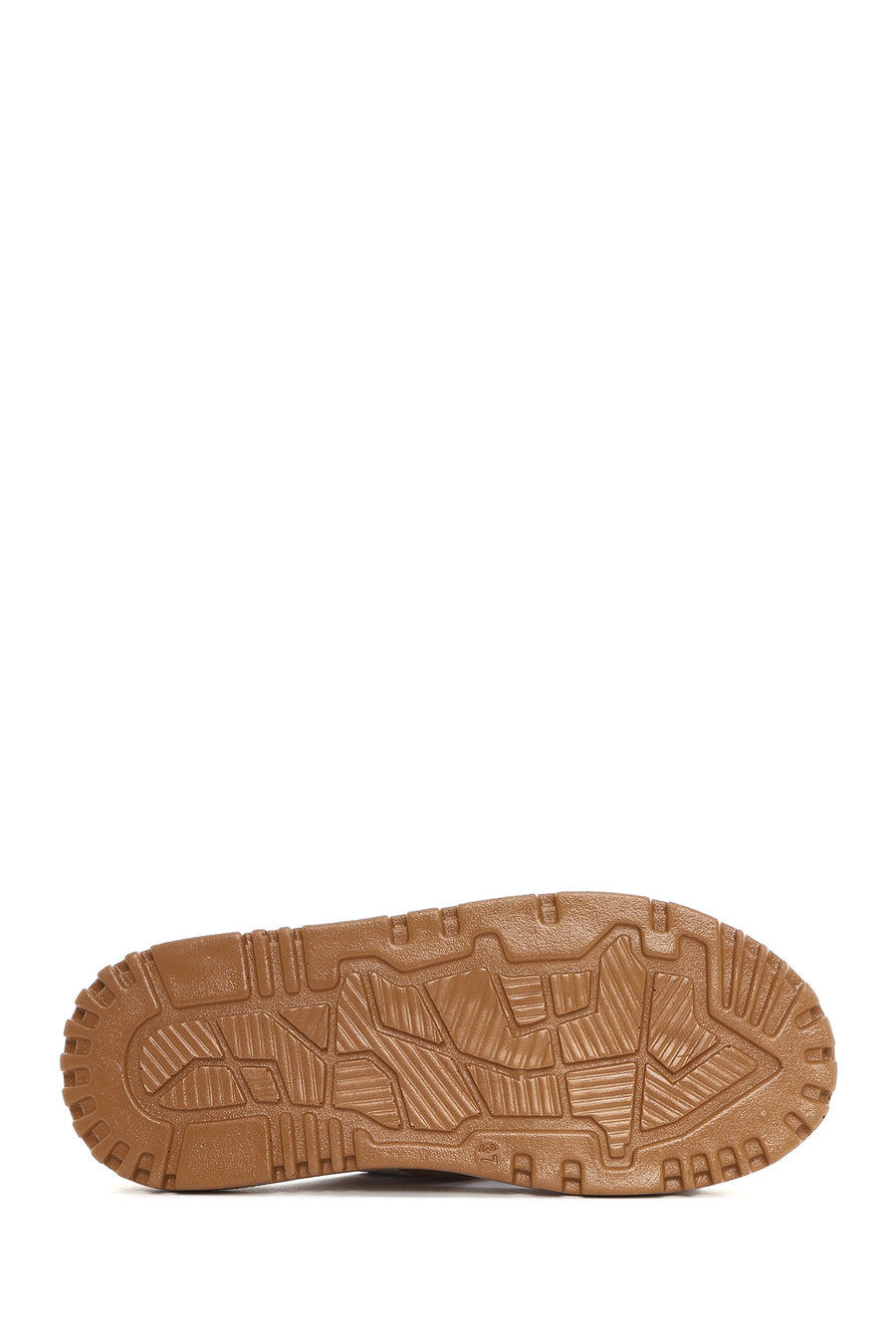 
Women's Tan Thick-Soled Suede Leather Slippers
