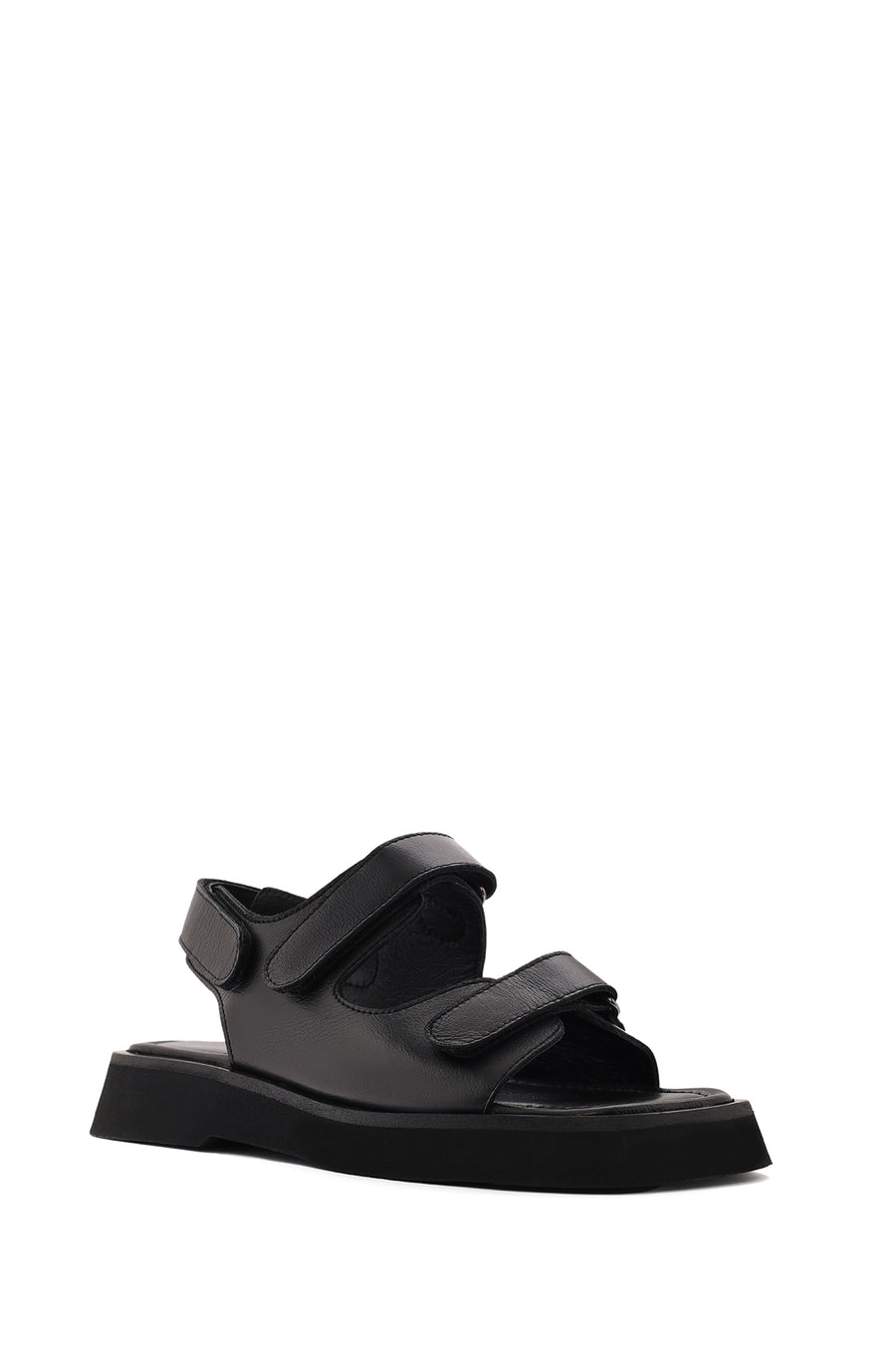 Women's Black Strappy Leather Sandals