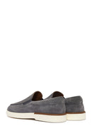 Men's Gray Suede Leather Casual Loafer | Derimod