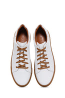 Men's White Leather Sneaker | Derimod