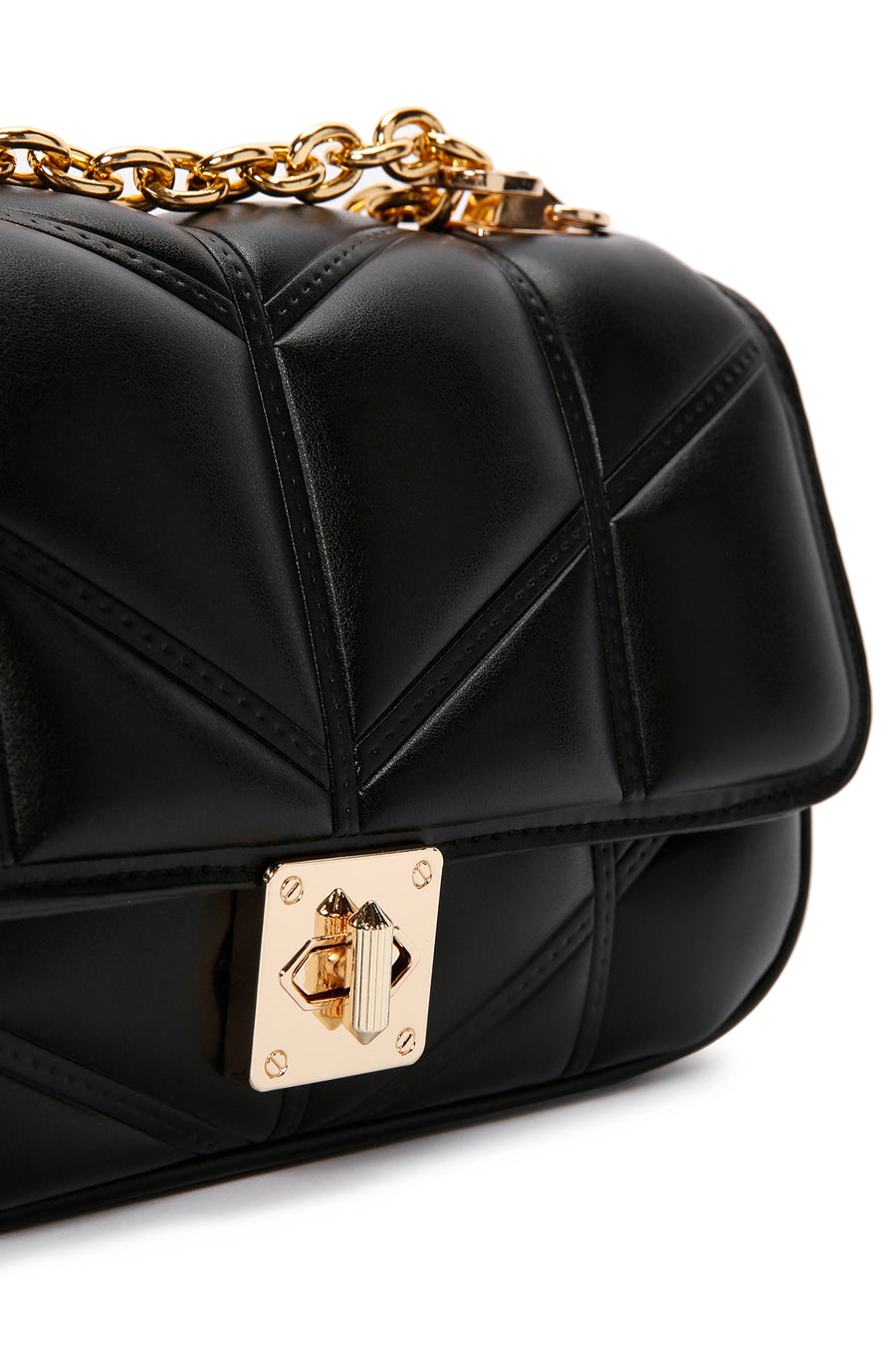 Women's Black Chain Strap Printed Shoulder Bag