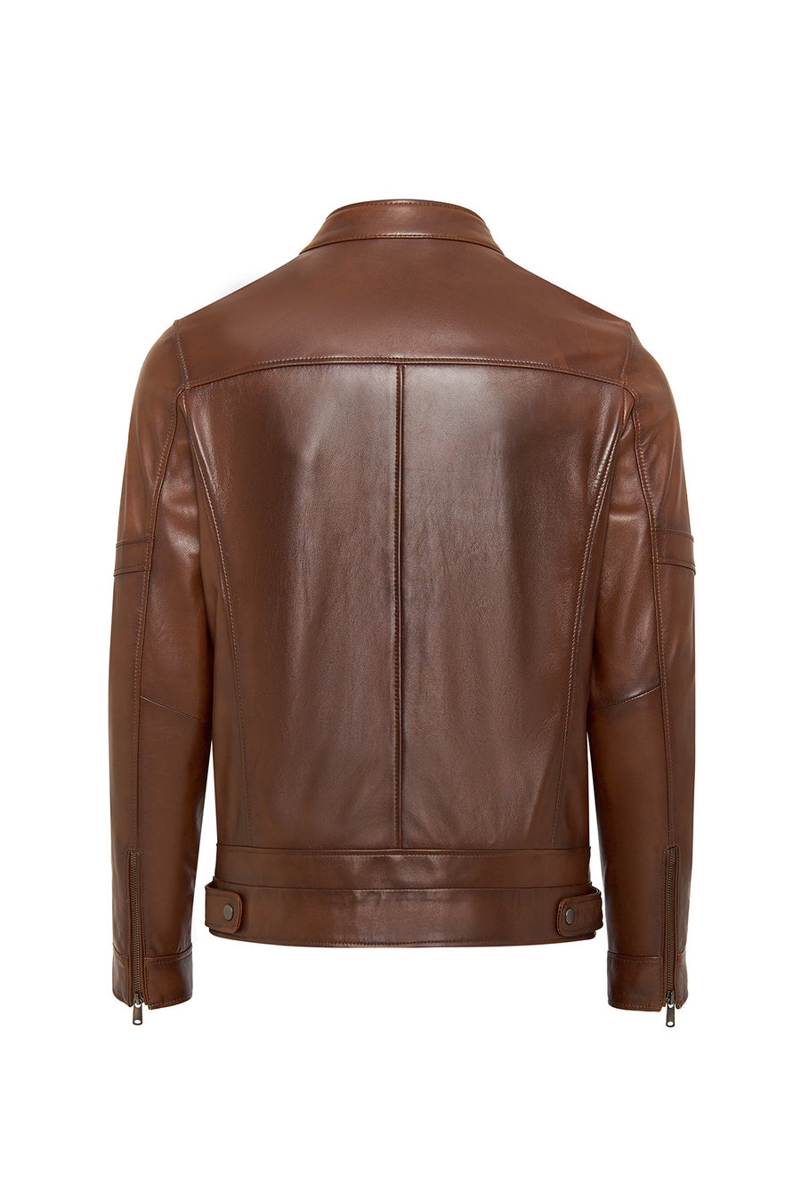Patrick Men's Brown Judge Collar Leather Jacket