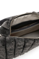 Women's Gray Accessory Detailed Plush Shoulder Bag | Derimod