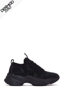 Women's Black Stone Thick Soled Sneaker | Derimod