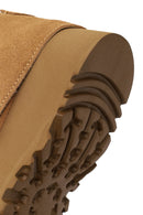 Woman Camel Thick-Soled Suede Teddy Boots | Derimod