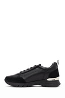 Woman Black Lace-Up Leather Sneaker | Derimod