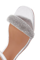 Women's Silver Ankle Strap Stone Sandals | Derimod