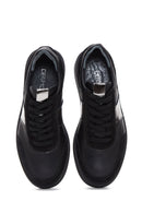 Women's Black Leather Thick Soled Sneaker | Derimod