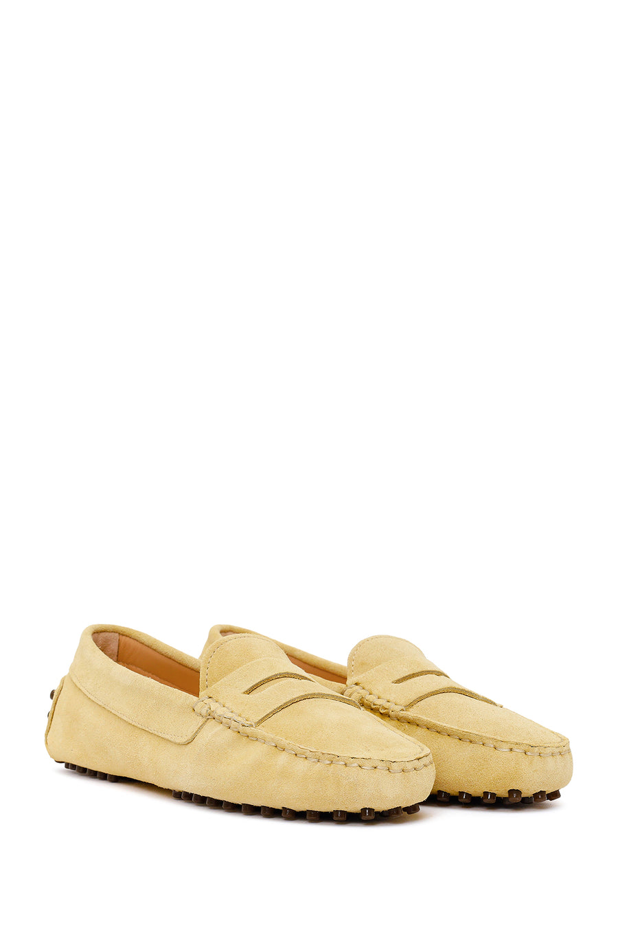 Women's Yellow Suede Leather Loafer