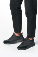 Geox Men Black Nebula Lace-Up Fabric Sneaker | Derimod