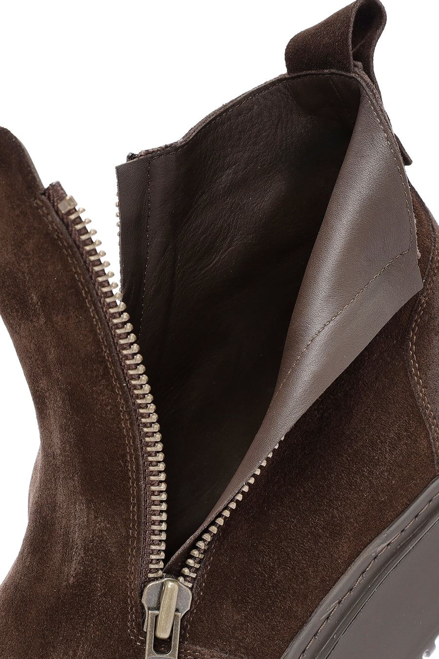 Men's Brown Double Zipper Suede Leather Casual Boots