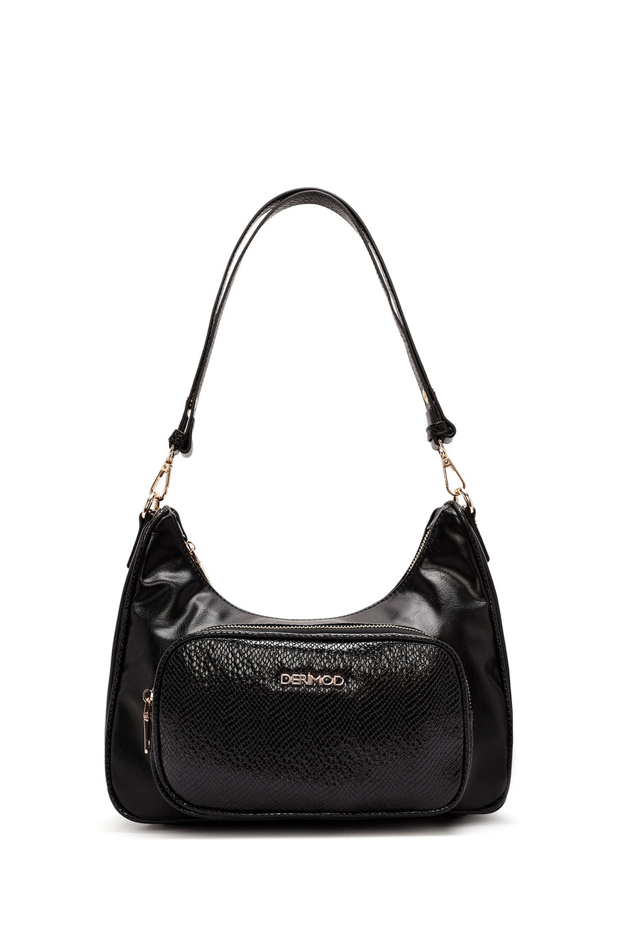 Women's Black Double Strap Shoulder Bag