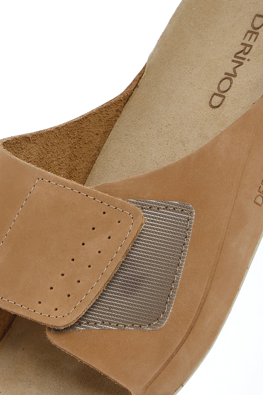 Women's Beige Nubuck Leather Comfort Slippers