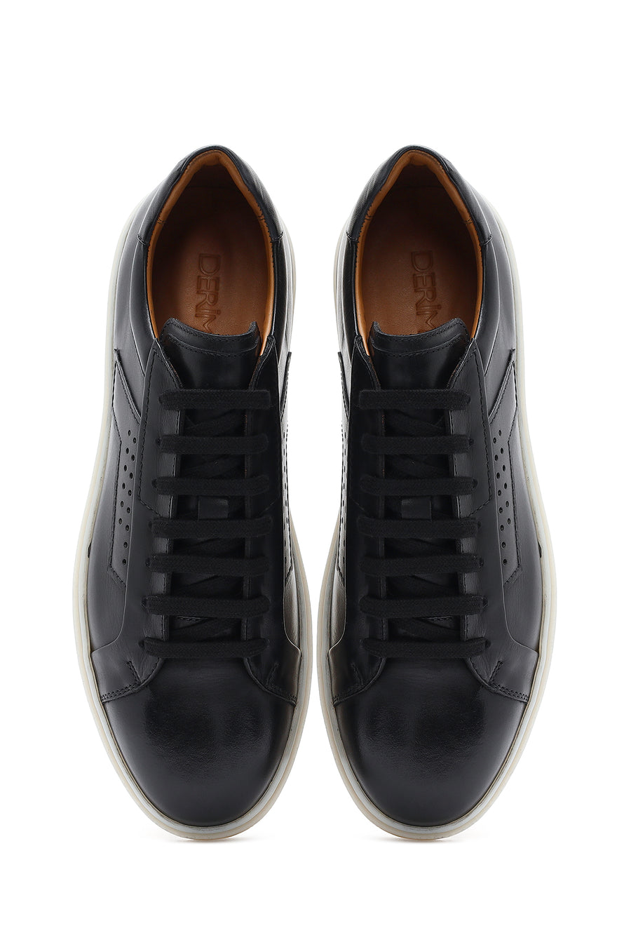 Men's Black Lace-up Leather Sneaker