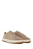 Male Beige Lace-Up Thick-Soled Suede Leather Sneaker | Derimod