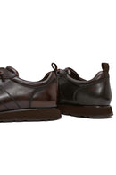 Men's Brown Lace-Up Leather Casual Sneakers | Derimod