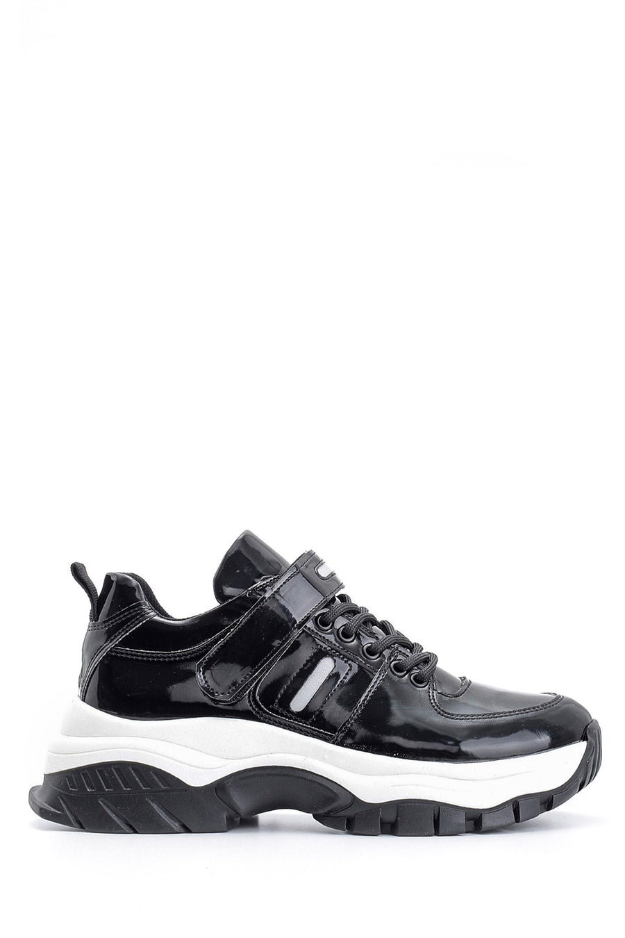 Kadın Yüksek Tabanlı Rugan Detaylı Sneaker 19WFE128214 | Derimod