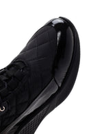 Women's Black Thick Soled Leather Sneaker | Derimod