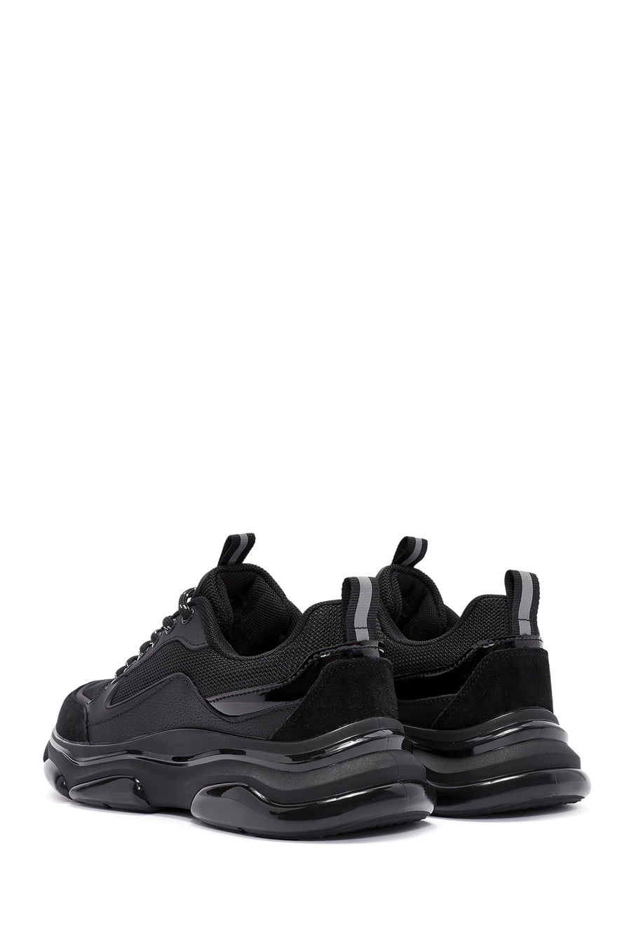 Men's Black Lace-up Leather Sneaker