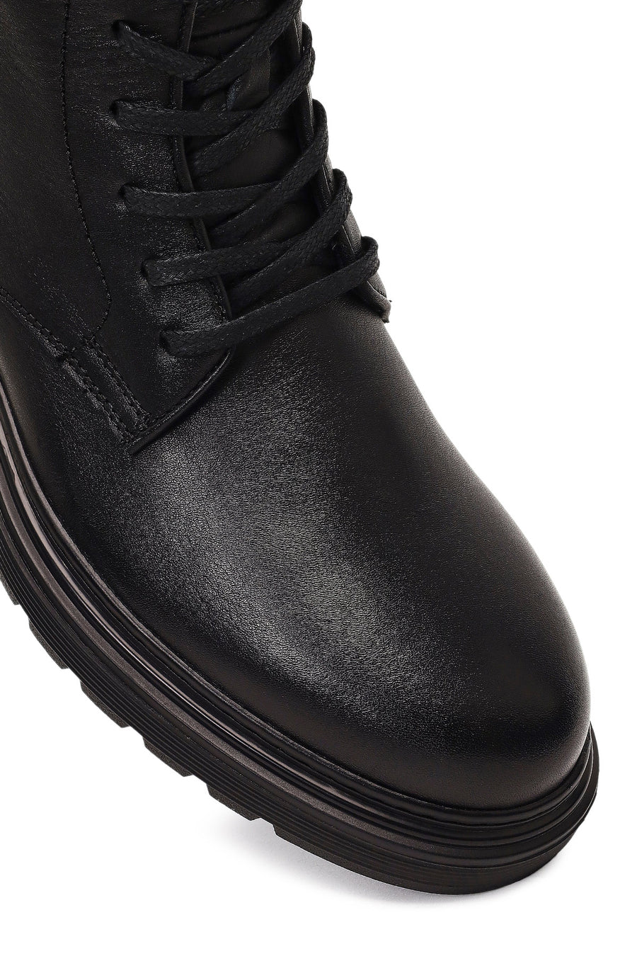 Men's Black Zippered Leather Casual Boot