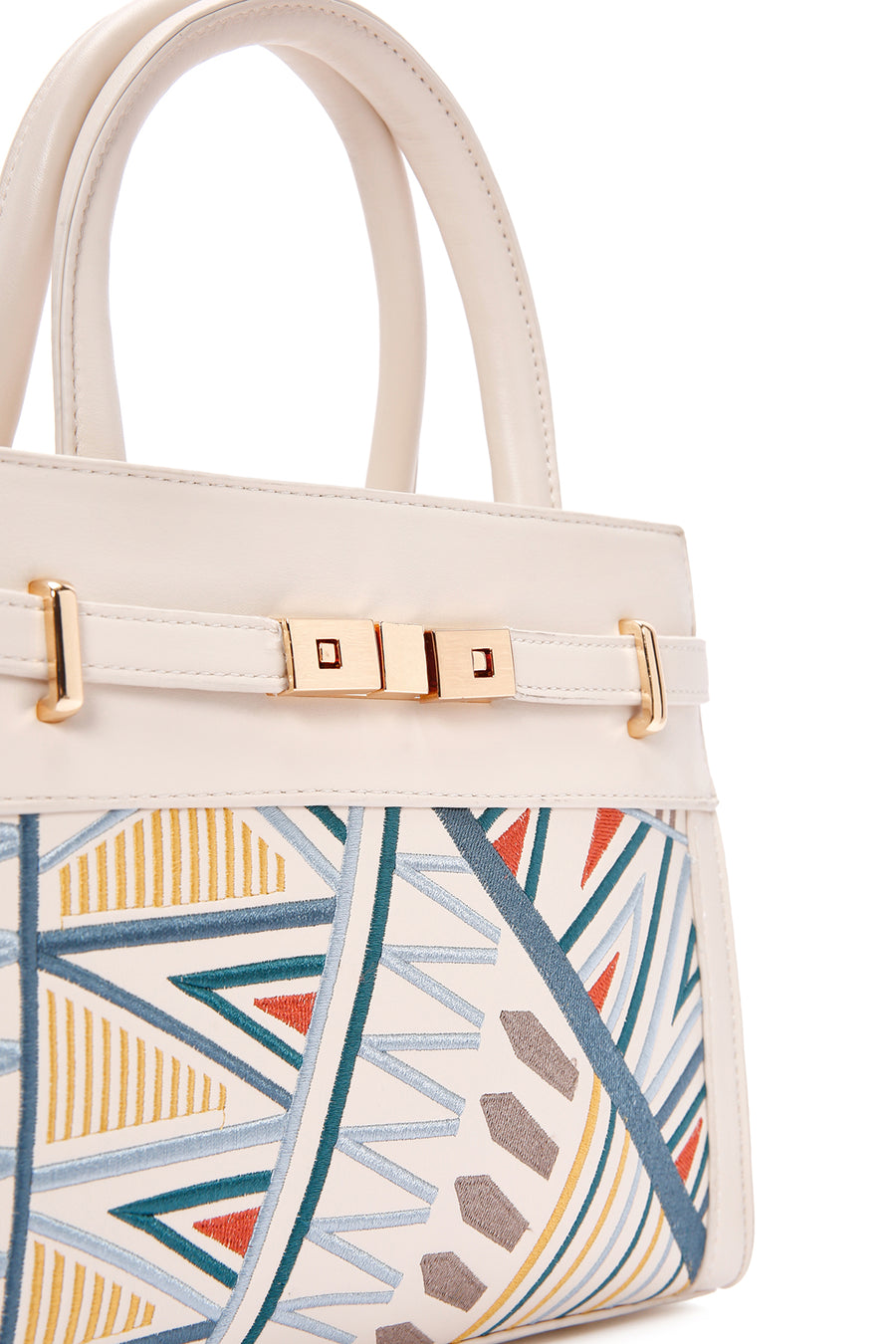 Women's Cream Printed Long Shoulder Bag