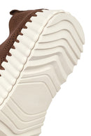 Woman Brown Thick-Soled Patterned Suede Comfort Shoe | Derimod